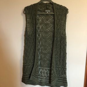 Green cardigan tank